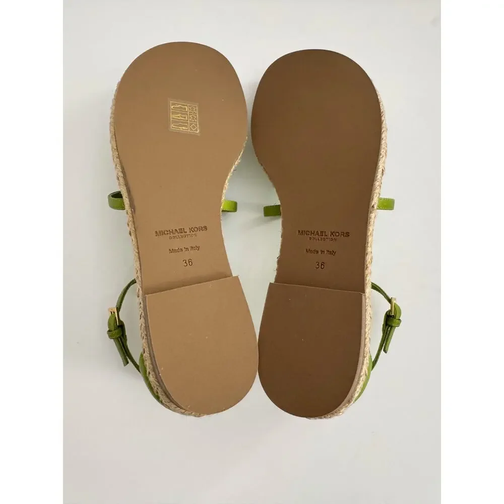Michael Kors Collection ANNABETH RUNWAY Lime leather sandals - NIB!